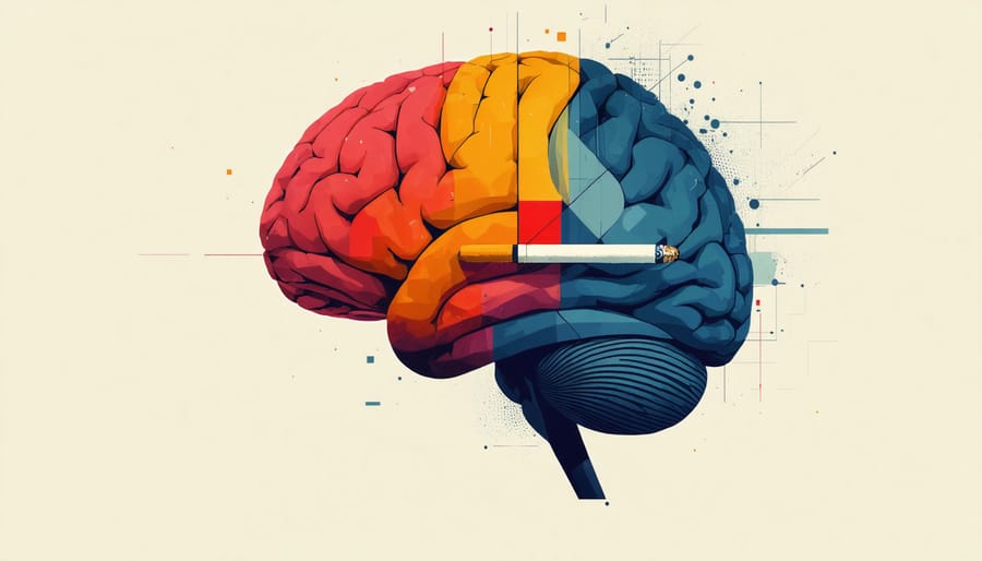 Visual representation of nicotine's effect on brain functions